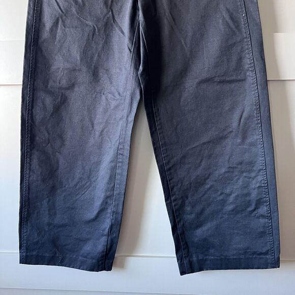 Uniqlo U Pants Women 8 Black Cotton Wide Leg High Rise Chino Casual Wear Classic - Picture 4 of 16